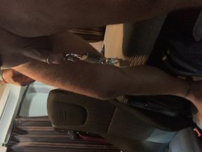 Prince Albert piercing, hanging 2 heavy padlocks on my ring, it feels so heavy &amp; the stretching of it make me so horny