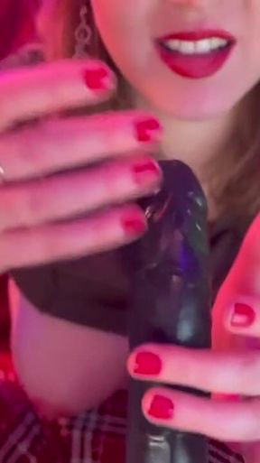 JOI with a Big Black Dildo