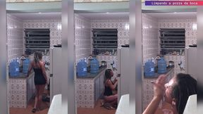 o entregador voltou e meteu gostoso na hotwife enquanto o corno se escondeu no banheiro