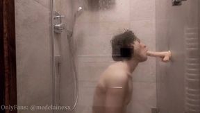 Polish tranny Medelaine fucked rough in ass shower cum drench 2024