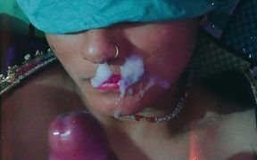 Cum in Face:- Indian Stepmom Fucking with Her Stepson and Cum in Face