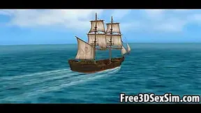 Ebony Beauty Rides Huge Wave as Muscled Surfer Plows Her Deep on Shore