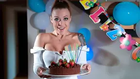 Tattooed blonde stepmom gives birthday boy the fucking of his life in bedroom surprise
