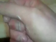 Massive cock lotioned up in the bathroom!!