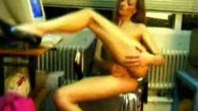 One torrid brunette webcam slut strokes her bald pussy snatch for me