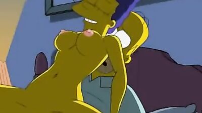 Kinky Simpson cartoon sex: Marge gets her tight pussy drilled by her horny stepson