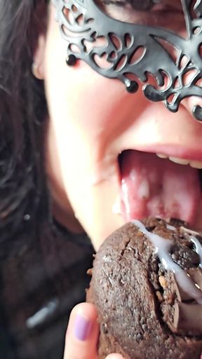 Key moment from &quot;Amateur Milf Eats Cum - Thick Cum Glazed Muffin - Cum on Food-  MILLIE FOX&quot;