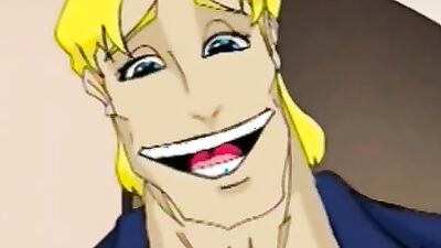 Big-dicked ebony slut services dude's massive cock with a wild tongue show