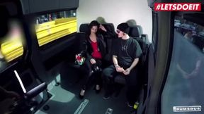 Coco Kiss Takes a Wild Ride: Petite Brunette's Steamy Car Encounter for Cash!