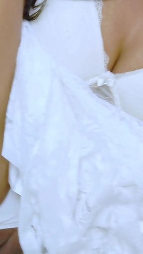 White Saree Widow Bhaoju Fucked Like a Slut in the Village Get's Creampie Pussy Inside