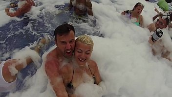 myGonzo.tv - Boyfriend VS Girlfriend: Titus Steel vs Jasmine Rouge Punta Cana Foam Swimming Pool Party