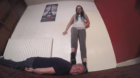 Sophie's Sexy Platform Studded Ankle Boots FLOOR CAM (4K)