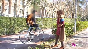 Street seduction: Latina bombshell Elena de la Vega shows off her skills