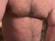 Daddy Bear, Maxwell Cox, strokes his thick cock to get ready for you