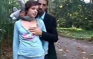 Swell tranny in group sex outdoor