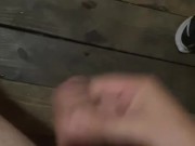 Alone in the sauna jerking off