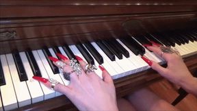 long red fingernails playing piano - full clip - 1920x1080(*mp4)