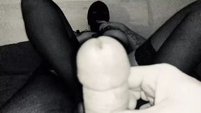 Naughty mature whore squirts on nylon stockings