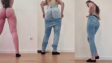 TWO JEANS FOR MY BIG ASS FETISH JEANS