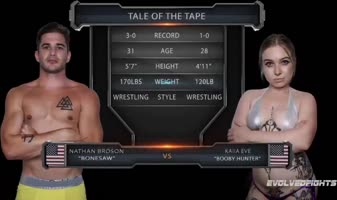 Nathan Bronson Takes on Kaiia Eve in Nude Wrestling Sex Battle