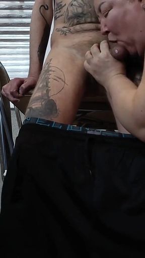 Housekeeper Sucks Cock in the Kitchen