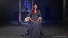 Goth chick in a black hat gets railed raw in a hardcore gangbang