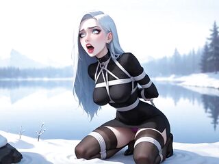 A Frozen Glory Hole in a Snowy Lake! a Exposed Bondage Sex of Lustful Whores! Astounding Domination & Submission XXX Porn!