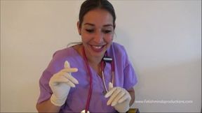 Latex gloved nurse knows about your fetish and strokes you POV_