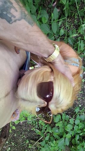 Outdoor Amature american milf fucked in ass by big white cock until he creampies her ass