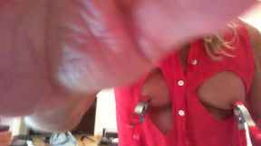 clamps on nipples and plug in ass