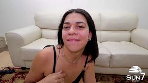 horny guy breaks in the pussy of a tall goddess with perfect tits and a big ass