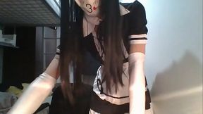 Asian Sissy Shemale Maid Cum Swallow