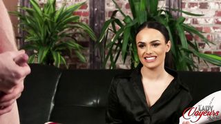 Nude ultra-kinky dude is flashing his monstrous meat stick, while in front of a whorey, bad doll