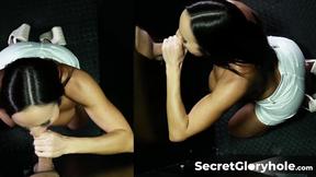 ”Perfect gloryhole deepthroats with titty athletic STEPMOM Alyssia Vera”