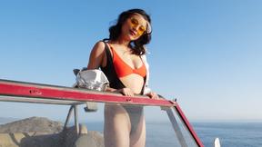 ”Petite all natural teen model exposed sexy body after posing in hot clothes”