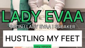 HUSTLING MY FEET - WHITE SNEAKERS SATIN GLOVES I LADY EVAA I 1080p Version