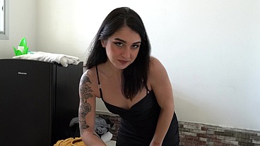 Behind the scene. Casting Italian girl gets fucked at the Studio.