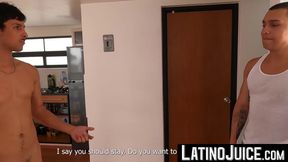 LatinoJuice.com - Hot delivery boy Jaciel O secures his big package inside Enriques m