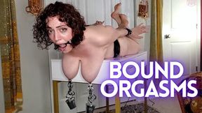 Predicament Bondage Orgasms - Struggling, BDSM, Bound Orgasms, Submissive Slut with Fuchsia Peach