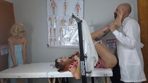 Two teenage girls visit a hidden gynecologist for some medical examination