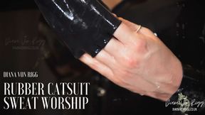 Femdom Rubber Catsuit Sweat Worship