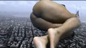 size comparsion -  Giantess MXDominion rests on a tiny city, giantess special effects, assfetish, female domination  1080