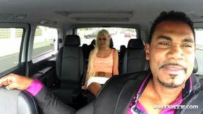 Blonde takes a juicy black dick in her pussy and mouth