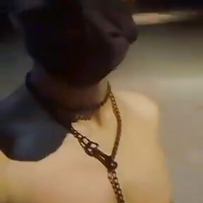 Slut slave masturbates in public Thailand