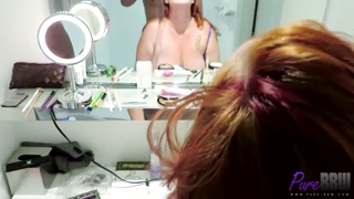 sex in front of a mirror with Dawna Dikengob