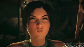Lara Croft taking Futanari Cock