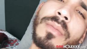 ”Big dicked unshaved Latino Lonesome Leon looks amazing while masturbating”