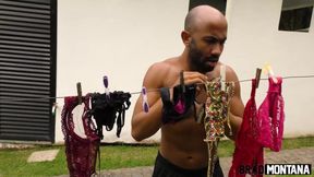 Loira gostosa Tainara Paraizo pegou vizinho ladrão de calcinha e deu chá de buceta!