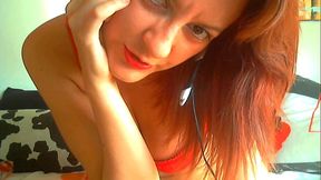Beautiful Italian redhead dominates you and makes you horny like a submissive little worm