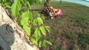 Blonde Big Tits Beach Threesome Blowjob Licking